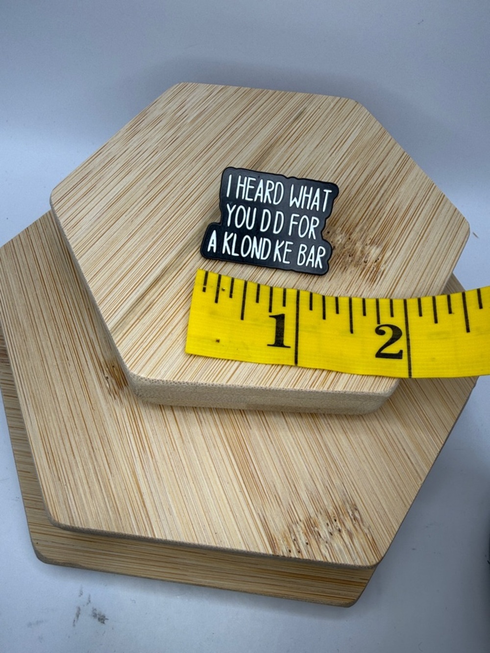 Black Enamel Statement Brooch - 'I Heard What You Did Fir a Klondike Bar’ Unisex - Picture 10 of 11